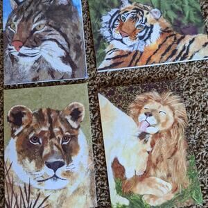 Greeting Card Lot of The Wildcat Sanctuary Set Of 4 Cards